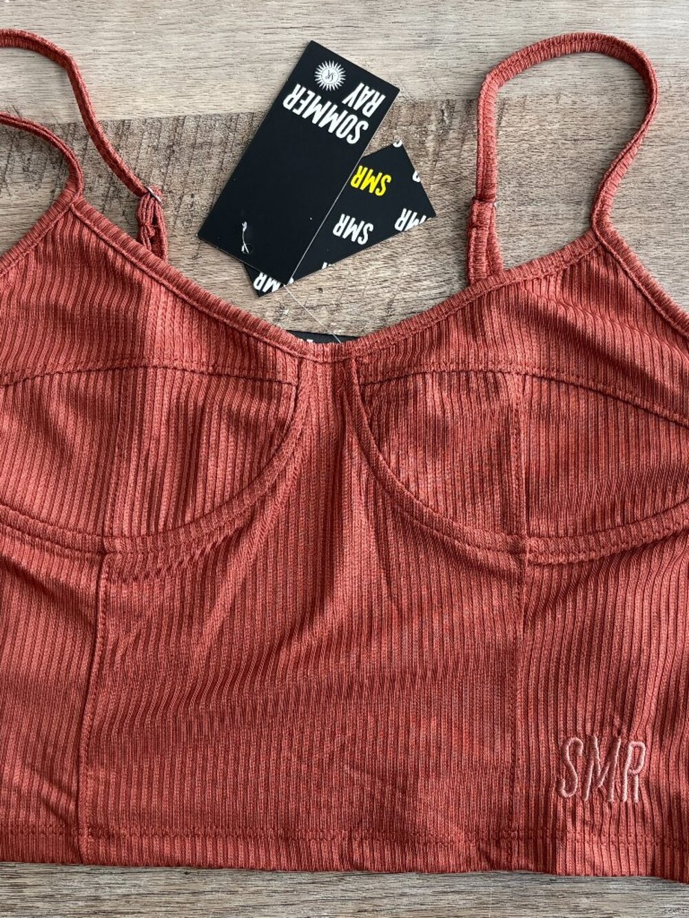 Sommer Ray NWT Burnt Orange Came Crop Top w/Adujstable Spaghetti Straps Size Sma